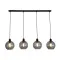 Searchlight Radiance fekete-füstszínű függesztett lámpa (SL-44520-4SM) E27 4 izzós IP20