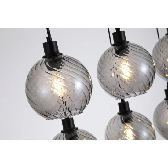 Searchlight Radiance fekete-füstszínű függesztett lámpa (SL-44520-6SM) E27 6 izzós IP20