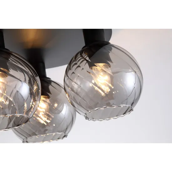 Searchlight Radiance fekete-füstszínű mennyezeti lámpa (SL-44521SM) E27 3 izzós ip20