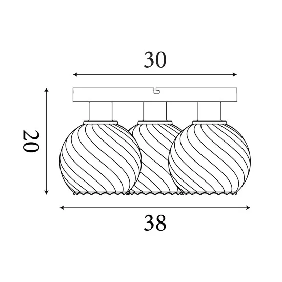 Searchlight Radiance fekete-füstszínű mennyezeti lámpa (SL-44521SM) E27 3 izzós ip20
