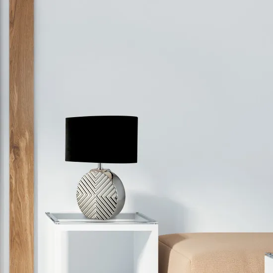 Searchlight Regent króm-fekete asztali lámpa (SL-60804CC) E14 1 izzós IP20