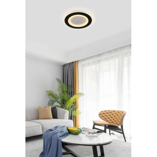 Searchlight Ringo fekete-fehér LED mennyezeti lámpa (SL-44712BK) LED 1 izzós IP20