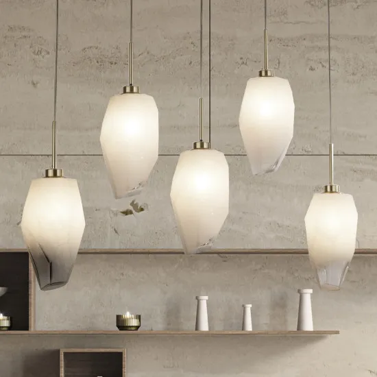 Searchlight Rocky sárgaréz-fehér függesztett lámpa (SL-23145-5SB) G9 5 izzós IP20