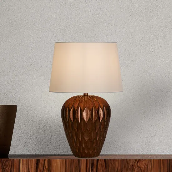 Searchlight Rosetta bronz-fehér asztali lámpa (SL-61420BZ) E27 1 izzós IP20