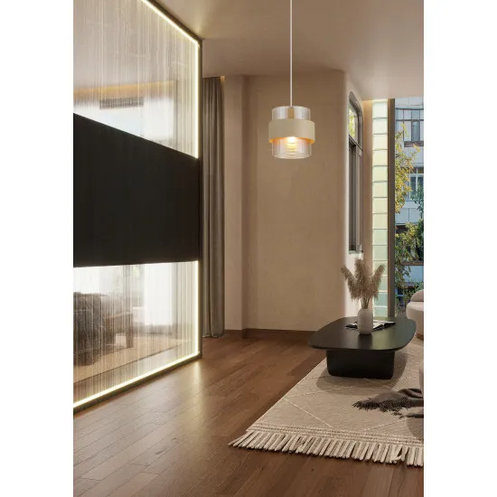 Searchlight Royal homokszínű függesztett lámpa (SL-82431-1SA) E27 1 izzós IP20