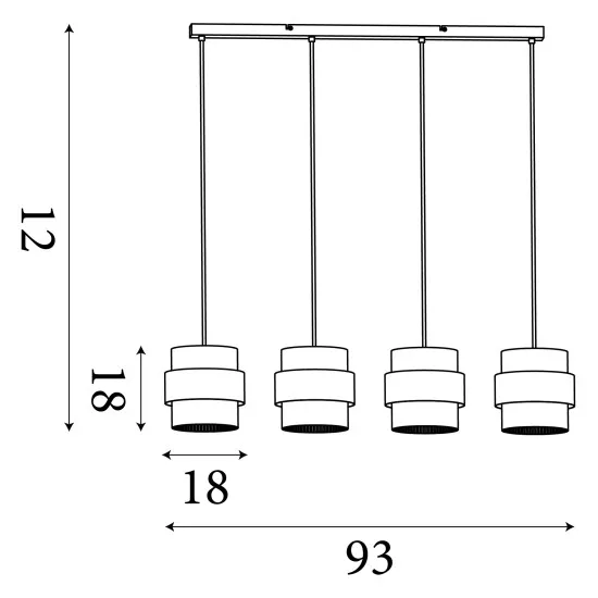 Searchlight Royal homokszínű függesztett lámpa (SL-82434-4SA) E27 4 izzós IP20
