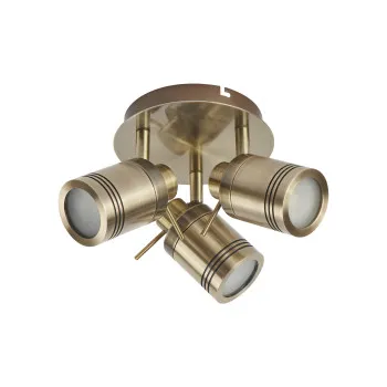 Searchlight Samson sárgaréz fürdőszobai mennyezeti spotlámpa (SL-6603AB) GU10 3 izzós IP44