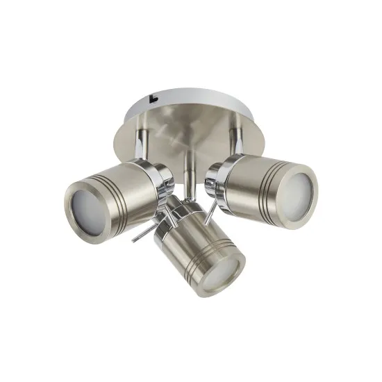 Searchlight Samson ezüst-króm fürdőszobai mennyezeti spotlámpa (SL-6603SS) GU10 3 izzós IP44