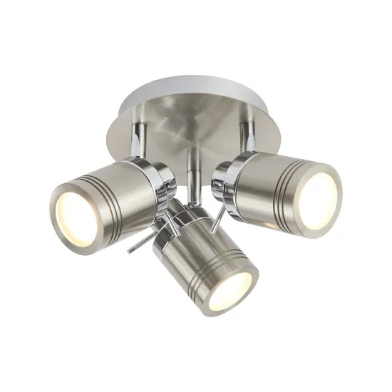 Searchlight Samson ezüst-króm fürdőszobai mennyezeti spotlámpa (SL-6603SS) GU10 3 izzós IP44