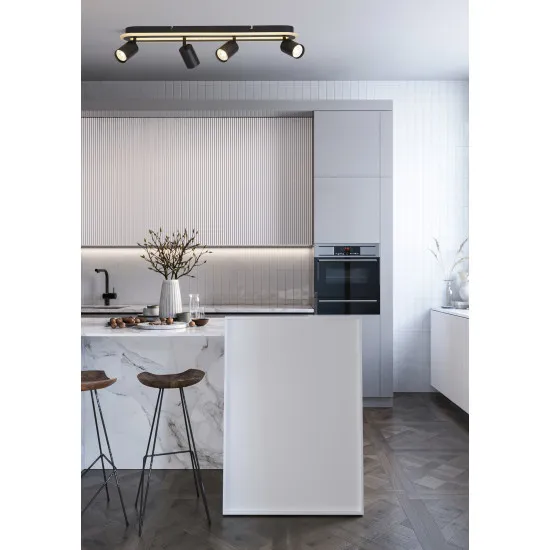 Searchlight San Diego fekete-fehér LED mennyezeti spotlámpa (SL-77230-4BK) GU10+LED 4 izzós IP20