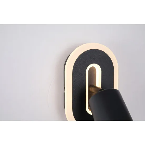 Searchlight San Diego fekete-fehér LED fali spotlámpa (SL-77230BK) GU10+LED 1 izzós IP20