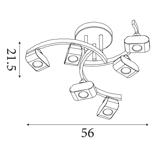 Searchlight Sculptured Ice II króm mennyezeti lámpa (SL-8086-6CC) G9 6 izzós IP20