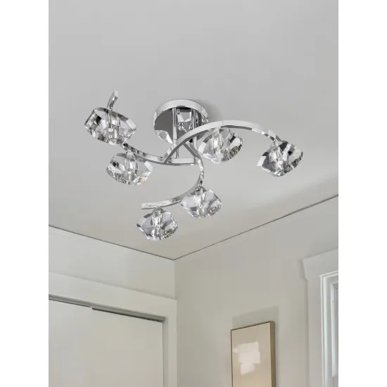 Searchlight Sculptured Ice II króm mennyezeti lámpa (SL-8086-6CC) G9 6 izzós IP20