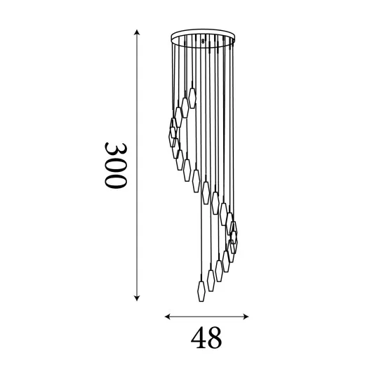 Searchlight Sculptured Ice króm-átlátszó függesztett lámpa (SL-888-20) G4 20 izzós IP20