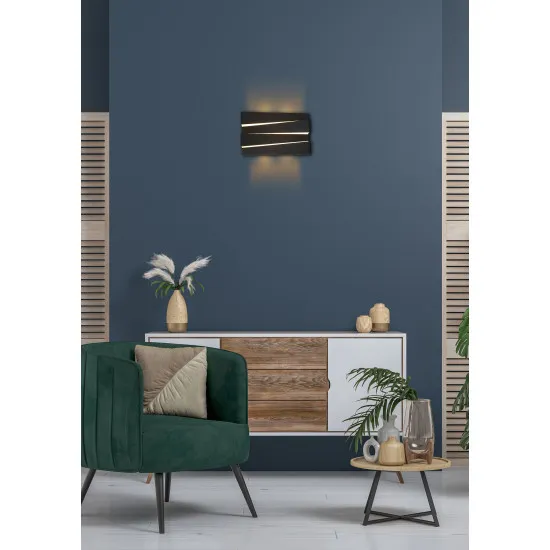 Searchlight Section fekete LED fali lámpa (SL-86410BK) LED 1 izzós IP20