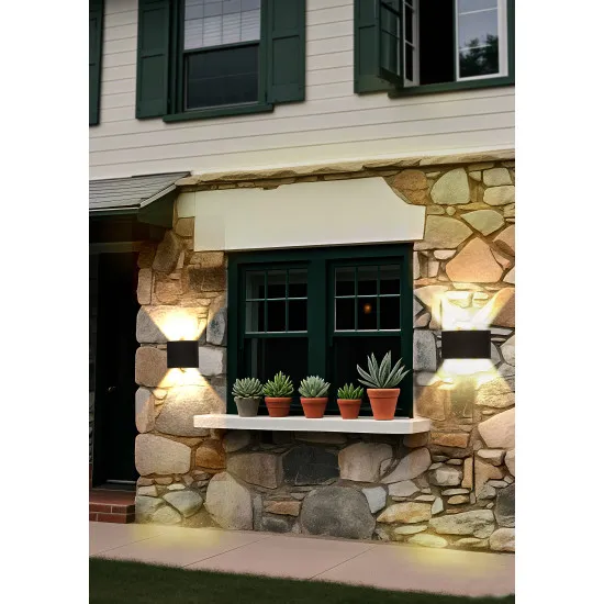 Searchlight Shadows fekete LED kültéri fali lámpa (SL-1224-4BK) LED 4 izzós IP44