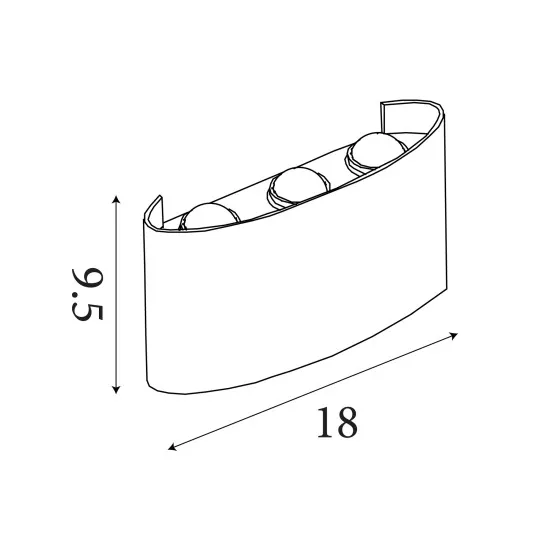 Searchlight Shadows fekete LED kültéri fali lámpa (SL-1226-6BK) LED 6 izzós IP44