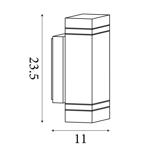 Searchlight Sheffield fekete kültéri falikar (SL-1002-2BK-LED) GU10 2 izzós IP44