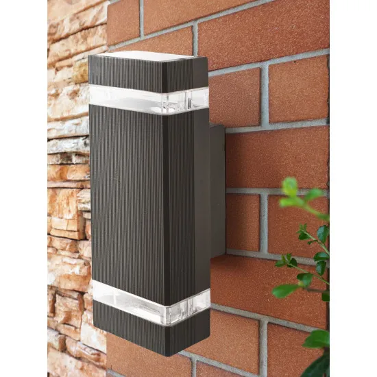 Searchlight Sheffield fekete kültéri falikar (SL-1002-2BK-LED) GU10 2 izzós IP44