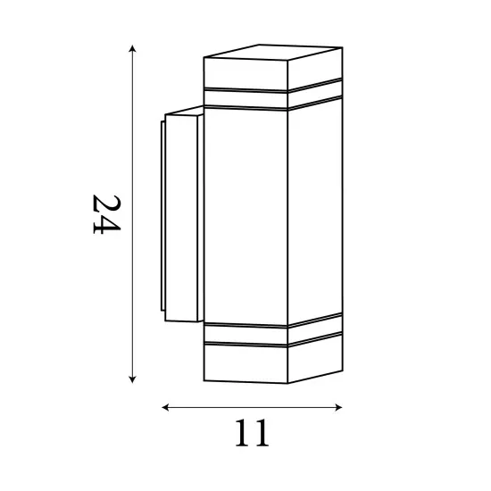 Searchlight Sheffield szürke kültéri falikar (SL-1002-2GY-LED) GU10 2 izzós IP44