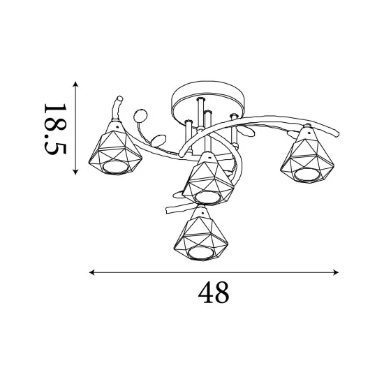 Searchlight Sierra sárgaréz mennyezeti lámpa (SL-2634-4AB) G9 4 izzós IP20