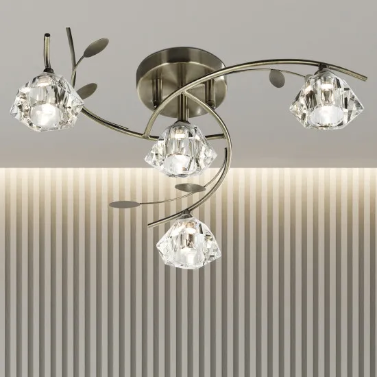 Searchlight Sierra sárgaréz mennyezeti lámpa (SL-2634-4AB) G9 4 izzós IP20