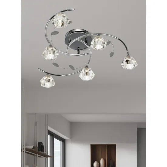 Searchlight Sierra króm mennyezeti lámpa (SL-2636-6CC) G9 6 izzós IP20