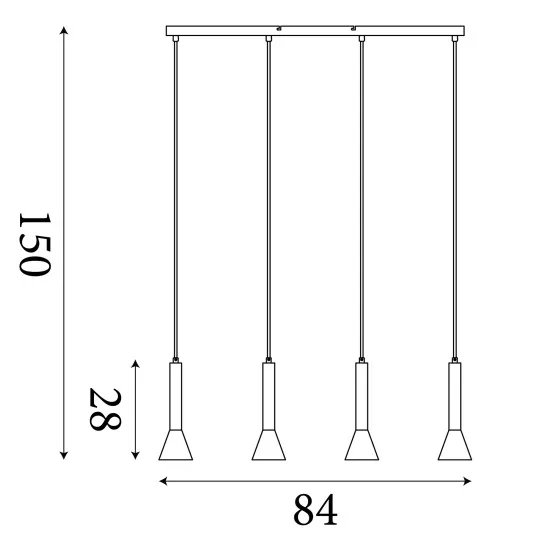Searchlight Signal fekete-arany függesztett lámpa (SL-13611-4BGO) GU10 4 izzós IP20