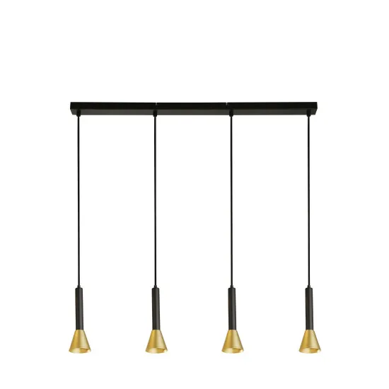 Searchlight Signal fekete-arany függesztett lámpa (SL-13611-4BGO) GU10 4 izzós IP20