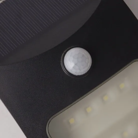 Searchlight Solar fekete napelemes LED kültéri fali lámpa (SL-67420BK-PIR) LED 1 izzós IP44