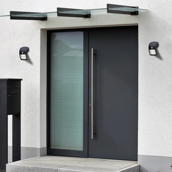 Searchlight Solar fekete napelemes LED kültéri fali lámpa (SL-67420BK-PIR) LED 1 izzós IP44