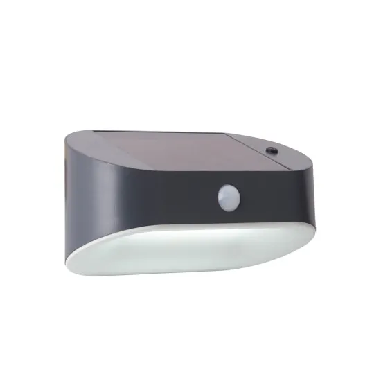 Searchlight Solar fekete napelemes LED kültéri fali lámpa (SL-67421BK-PIR) LED 1 izzós IP44