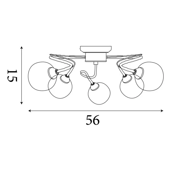 Searchlight Souk króm mennyezeti lámpa (SL-6535-5CC) G9 5 izzós IP20