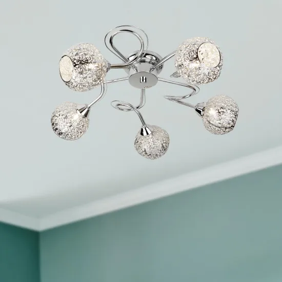 Searchlight Souk króm mennyezeti lámpa (SL-6535-5CC) G9 5 izzós IP20