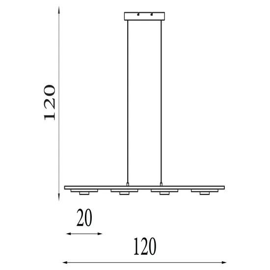 Searchlight Space fekete LED függesztett lámpa (SL-32804-4BK) LED 1 izzós IP20