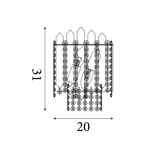 Searchlight Spear arany-átlátszó fali lámpa (SL-44710-2GO) E14 2 izzós IP20