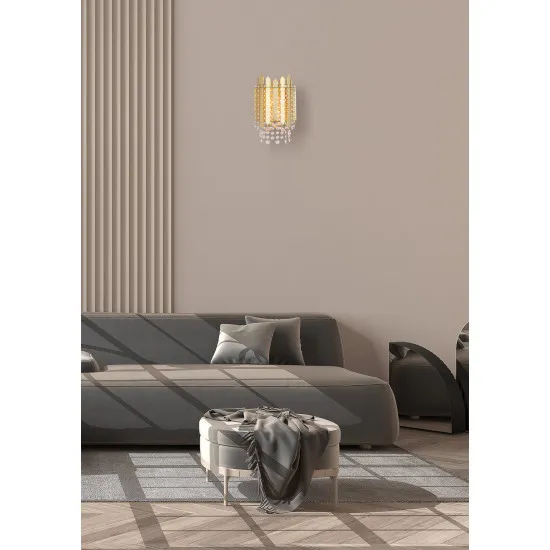 Searchlight Spear arany-átlátszó fali lámpa (SL-44710-2GO) E14 2 izzós IP20