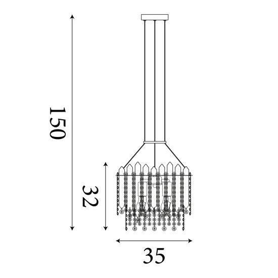 Searchlight Spear arany-átlátszó függesztett lámpa (SL-44710-5GO) E27 5 izzós IP20