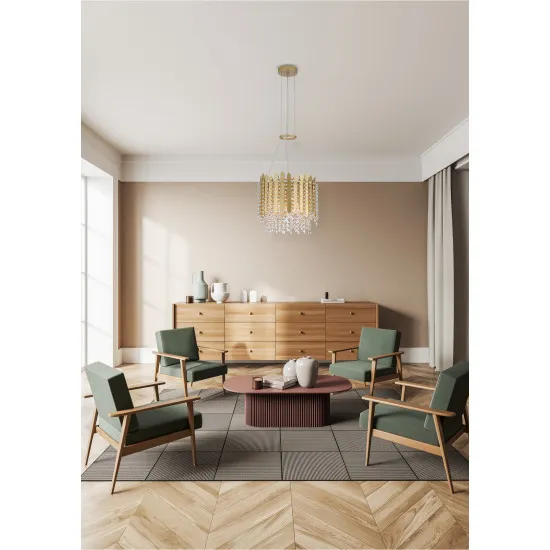 Searchlight Spear arany-átlátszó függesztett lámpa (SL-44710-5GO) E27 5 izzós IP20