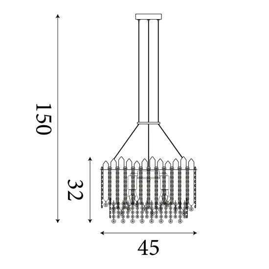 Searchlight Spear arany-átlátszó függesztett lámpa (SL-44710-8GO) E27 8 izzós IP20