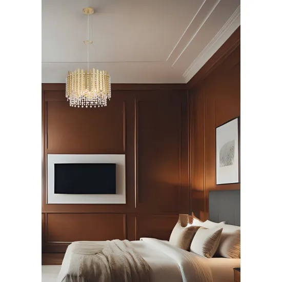 Searchlight Spear arany-átlátszó függesztett lámpa (SL-44710-8GO) E27 8 izzós IP20