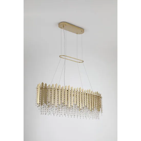 Searchlight Spear arany-átlátszó függesztett lámpa (SL-44711-8GO) E27 8 izzós IP20