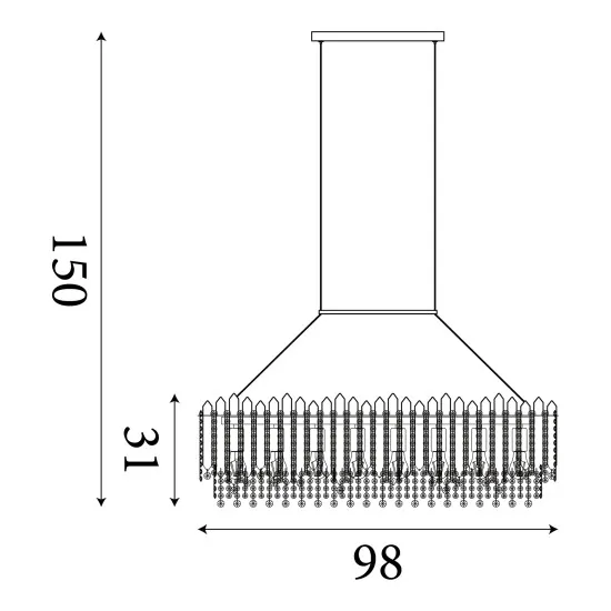 Searchlight Spear arany-átlátszó függesztett lámpa (SL-44711-8GO) E27 8 izzós IP20