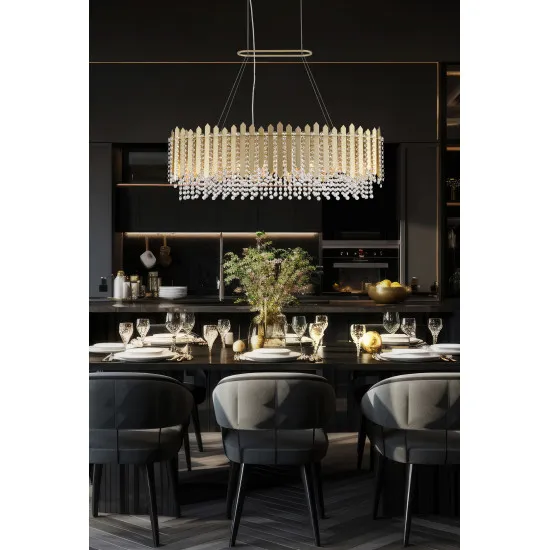 Searchlight Spear arany-átlátszó függesztett lámpa (SL-44711-8GO) E27 8 izzós IP20