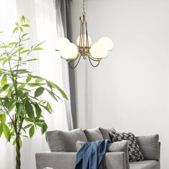 Searchlight SPHERE sárga csillár (SL-7095-5AB) E14 5 izzós