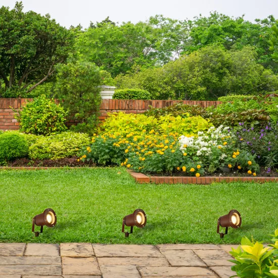 Searchlight Spikey barna kültéri leszúrható lámpa (SL-5001RUS-LED) GU10 1 izzós IP65