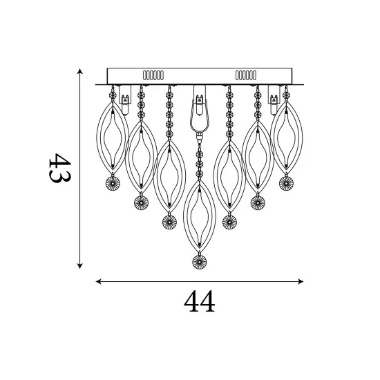 Searchlight Spindle ezüst mennyezeti lámpa (SL-2456-6CC) G9 6 izzós