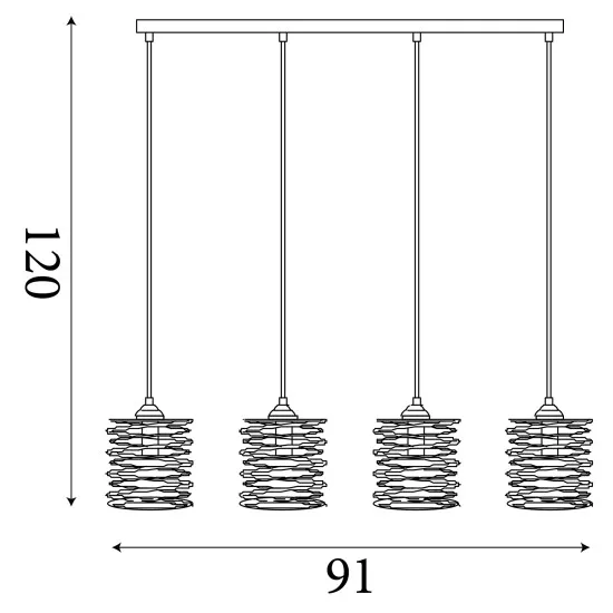 Searchlight Spring fekete-arany függesztett lámpa (SL-85583-4BGO) E14 4 izzós IP20