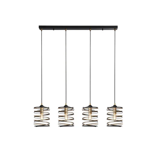 Searchlight Spring fekete-arany függesztett lámpa (SL-85583-4BGO) E14 4 izzós IP20