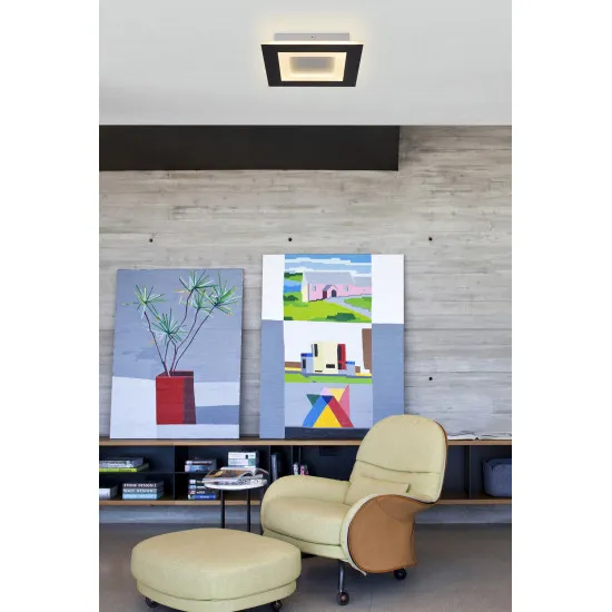 Searchlight Squary fekete-fehér LED mennyezeti lámpa (SL-44714BK) LED 1 izzós IP20